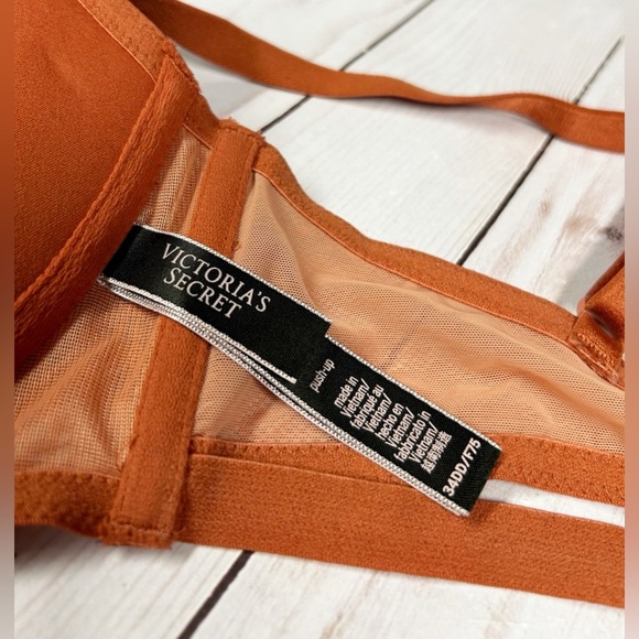 Victoria’s Secret Very Sexy Push Up Lace Bra Burnt Orange Size 34DD - Picture 5 of 6